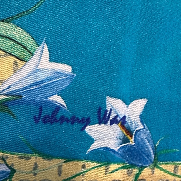 Johnny Was Yellow Koi Pond Silk Scarf - Picture 4 of 5